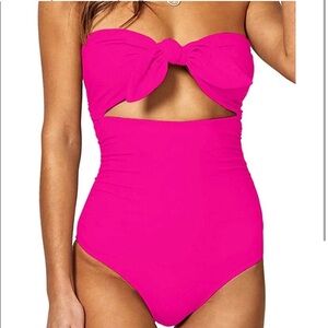 Vibrant Pink Cutout Swimsuit